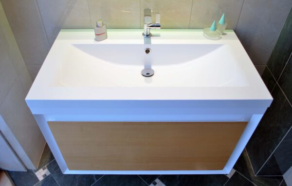 MOBILE WOODSERIES IN LEGNO NOCE ANIEGRE’ LACCATO BIANCO OPACO E NATURALE cm90x51   -  AB201.217 - immagine 3