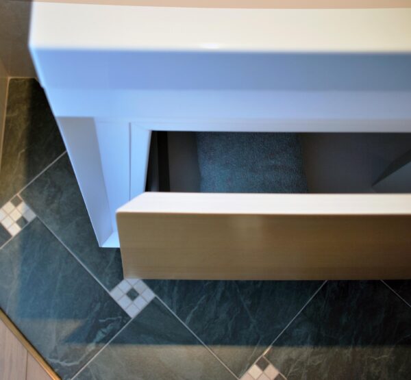 MOBILE WOODSERIES IN LEGNO NOCE ANIEGRE’ LACCATO BIANCO OPACO E NATURALE cm90x51   -  AB201.217 - immagine 6
