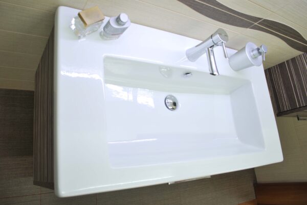 MOBILE DA BAGNO 95cm DUE CASSETTI, CON SPECCHIERA LED E PENSILI CONTENITORI  -  AB201.212 - immagine 5
