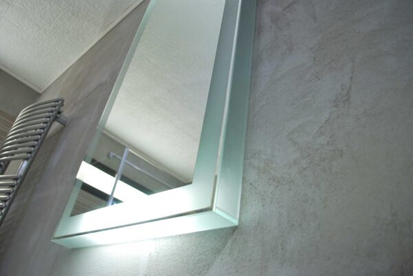 MOBILE DA BAGNO LARIX MORO 105x45 CON SPECCHIERA ILLUMINATA E BASE CONTENITORE 4 CASSETTI      -    AB3284 - immagine 8