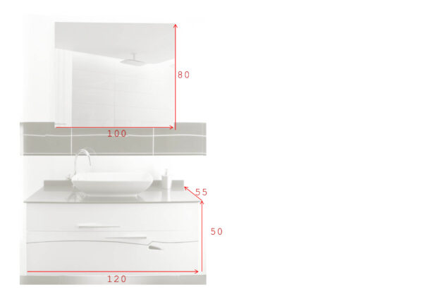 MOBILE  WOODSERIES IN LEGNO LISTELLARE  LACCATO BIANCO OPACO CON PIANO IN QUARZO-RESINA cm120x55   -  AB200.111 - immagine 6