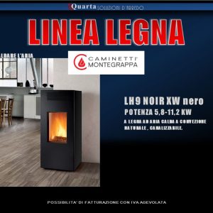 CAMINETTI MONTEGRAPPA - LH9 NOIR XW nero STUFA A LEGNA AD ARIA A CONVEZIONE NATURALE