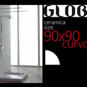 GLOBO PIATTO DOCCIA 90×90 CURVO IN CERAMICA